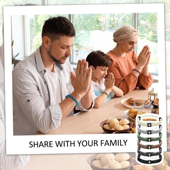 12 Pcs Nylon Cross Bracelets for Men Women Adjustable Gift Set Stylish Jewelry - Picture 5 of 7